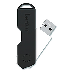 Lexar Twist Turn2 USB 2.0 Flash Drive, 64 GB, Black (24388079)