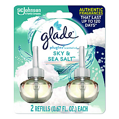 Glade Plugin Scented Oil Refill, Sky and Sea Salt, 0.67 oz, 2/Pack (337880)