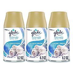 Glade Automatic Air Freshener Refill, Clean Linen, 6.2 oz Can, 3/Pack (375632)