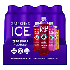 Sparkling ICE Variety Pack Sparkling Water, Cherry Limeade/Black Raspberry/Orange Mango/Kiwi Strawberry, 17 oz Bottle, 12/Pack (1587979)
