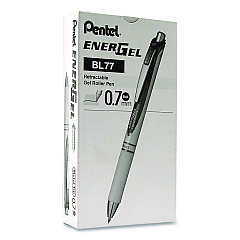 Pentel EnerGel RTX Deluxe Gel Pen, Retractable, Medium 0.7 mm, Black Ink, Pearl/Translucent Pink Barrel, Dozen (BL77PWPADZ)