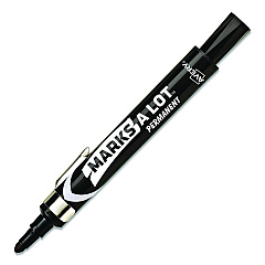 Avery MARKS A LOT Large Desk-Style Permanent Marker with Metal Pocket Clip, Broad Bullet Tip, Black (24878EA)