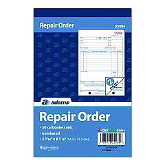 Adams Multipart Repair Order Pad, Two-Part Carbonless, 5.56 x 7.94, 50 Forms Total (D5084)