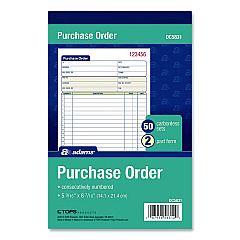 Adams Multipart Purchase Order Pad, Two-Part Carbonless, 5.56 x 7.94, 50 Forms Total (DC5831)