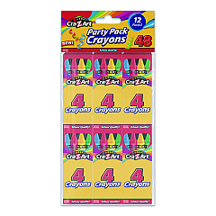 Cra-Z-Art Crayons, Regular Size, 4 Assorted Colors, 4/Box, 12 Boxes/Pack (1021748)