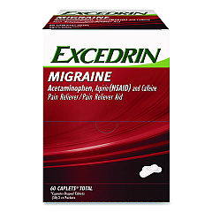 Excedrin Migraine Caplets, 2 Tablets/Packet, 30 Packets/Box (64498)