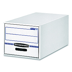 Bankers Box STOR/DRAWER Basic Space-Savings Storage Drawers, Letter Files, 14" x 25.5" x 11.5", White/Blue (00721EA)