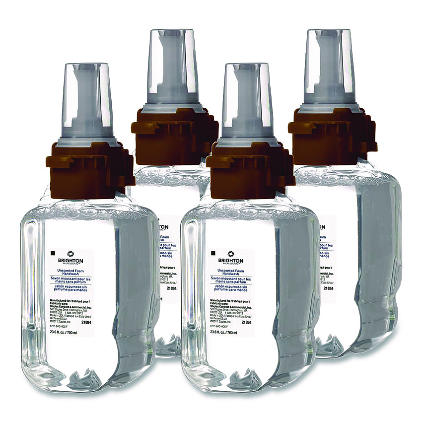 Brighton Professional Foaming Hand Soap Refill for ADX 7 Dispenser, Unscented, 700 mL, 4/Carton (21884)