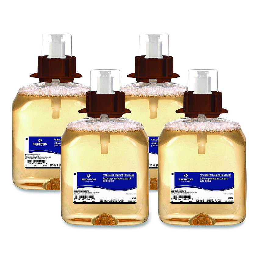 Brighton Professional Antibacterial Foaming Hand Soap Refill for BP Dispensers, Orange Scent, 1,250 mL, 4/Carton (BPR59207)