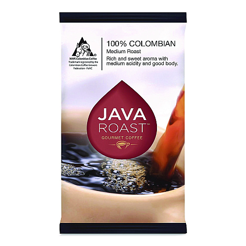 Java Roast Gourmet Coffee Ground Coffee, 100% Columbian, 1.25 oz Packet, 42/Carton (479695)