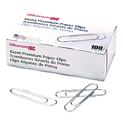 Officemate Premium Jumbo Paper Clips, Jumbo, Smooth, Silver, 100/Box, 10 Boxes/Pack (816206)