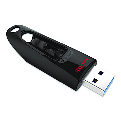 SanDisk Ultra USB 3.0 Type A Flash Drive, 128 GB, Black (1568885)