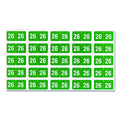 Smead Yearly End Tab File Folder Labels, 0.5 x 1, Green, 25/Sheet, 10 Sheets/Pack (67926)