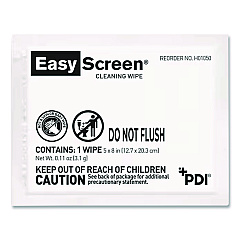Sani PDI Easy Screen Cleaning Wipes, Individually Wrapped, 1-Ply, 5 x 8, Unscented, White, 50/Box (H01050)