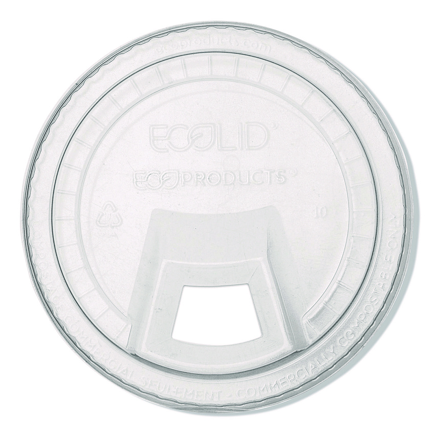 Eco-Products GreenStripe Cold Cup Sip Lids, Fits 9 oz/12 oz to 24 oz Cold Cups, Plastic, Clear, 1,000/Carton (EPFLCS)
