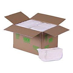 Eco-Products WorldView Vanguard Rectangular Container, 32 oz, 4.71 x 7.01 x 1.04, White, Sugarcane Fiber, 400/Carton (EPSCRC32NFA)