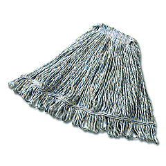Rubbermaid Commercial Super Stitch Finish Mop Heads, Cotton/Synthetic, Blue/White (FGD51306WH00)