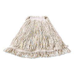 Rubbermaid Commercial Super Stitch Cotton Looped End Wet Mop, Large, 1" White Headband (FGD11306WH00)