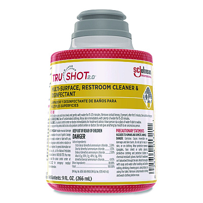 SC Johnson Professional TruShot 2.0 Disinfectant Multisurface Cleaner, Fresh Scent, 9 oz Cartridge, 4/Carton (379850)