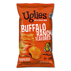 Uglies Kettle Potato Chips, Buffalo Ranch, 2 oz Bags, 24/Carton (DFN26181)