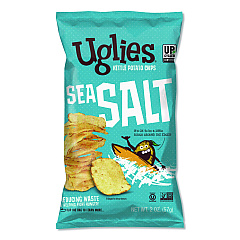 Uglies Kettle Potato Chips, Sea Salt, 2 oz Bags, 24/Carton (DFN26102)