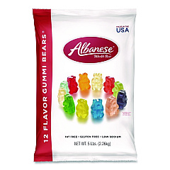 Albanese Worlds Best Gummi Bears, 12 Assorted Fruit Flavors, 5 lb Bag (ACG51200)