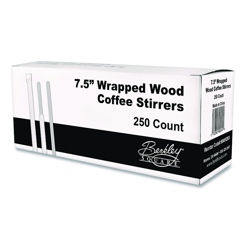 Berkley Square Wrapped Wood Stirrers, 7.5", 250/Box (BEP90213)