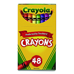 Crayola Classic Color Crayons, Classic Flip-Top Box with Tiered Sleeves, Regular Size, 0.31" x 3.63", 48 Assorted Colors, 48/Box (520048)