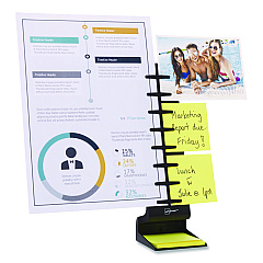 NoteTower Desktop Pro Plastic Document Stand Bar, 2 Sheet Capacity, Plastic, Black (NTR3001)