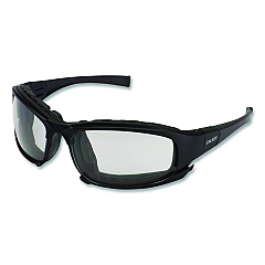 KleenGuard V50 Calico Safety Eyewear with Head Strap, KleenVision Anti-Fog Coating, Black Nylon Frame, Clear Polycarbonate Lens (25672EA)
