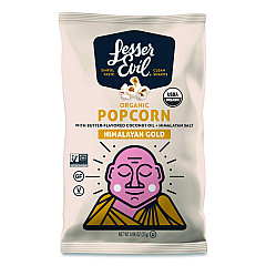 LesserEvil Snack Organic Himalayan Gold Popcorn, 0.88 oz Bag, 18/Carton (LSN00691)