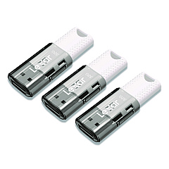 Lexar JumpDrive S60 USB 2.0 Flash Drive, 32 GB, Gray/White, 3/Pack (LJDS6032GB3N)