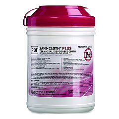 Sani PDI San-Cloth Plus Germicidal Disposable Cloth, 6 x 6.75, Unscented, White, 160/Pack (Q89072PK)