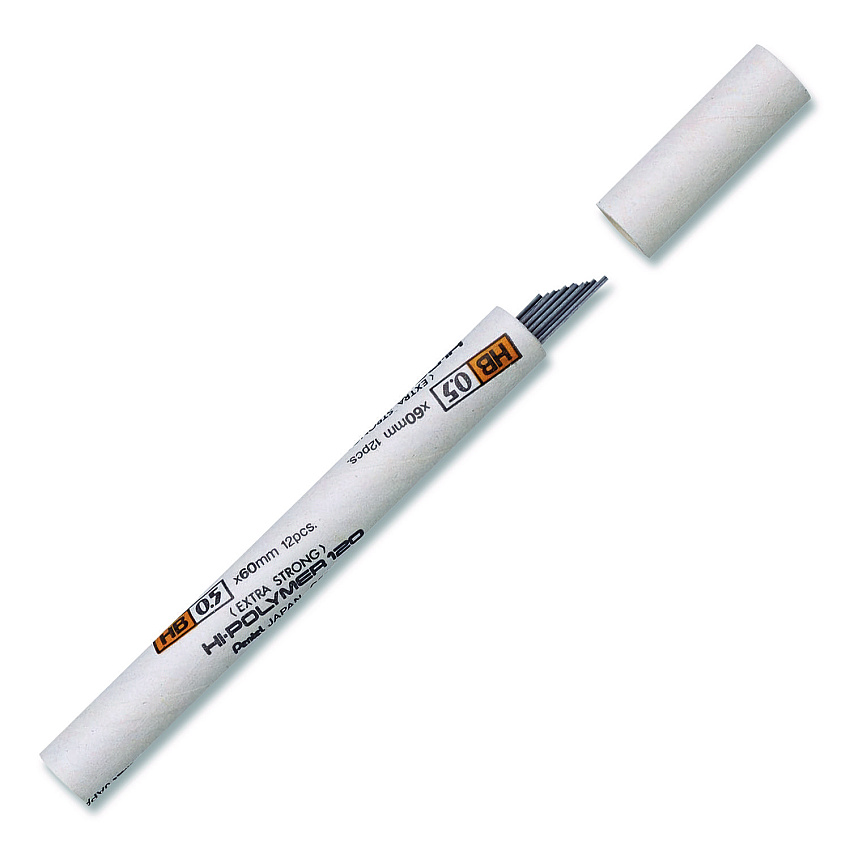 Pentel Premium Hi-Polymer Lead Refill, 0.5 mm, HB, 12/Pack (C525HB)