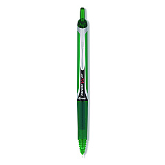 Pilot Precise V5RT Rollerball Pen, Retractable, Extra-Fine 0.5 mm, Green Ink, Green/Silver Barrel (26065EA)