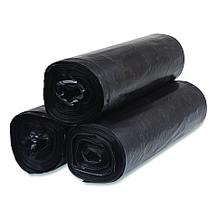 Inteplast Group Low-Density Commercial Can Liners, 60 gal, 1.15 mil, 38 x 58, Black, Interleaved Roll, 25 Bags/Roll, 4 Rolls/Carton (SLW3858SPK)