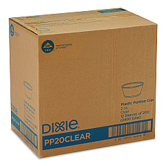 Dixie Plastic Souffle/Portion Cups, 2 oz, Clear, 200/Sleeve, 12 Sleeves/Carton (PP20CLEAR)