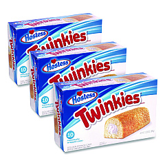 Hostess Twinkies, Vanilla, 1.36 oz Individually Wrapped, 10/Pack, 3 Packs/Carton (60004132)