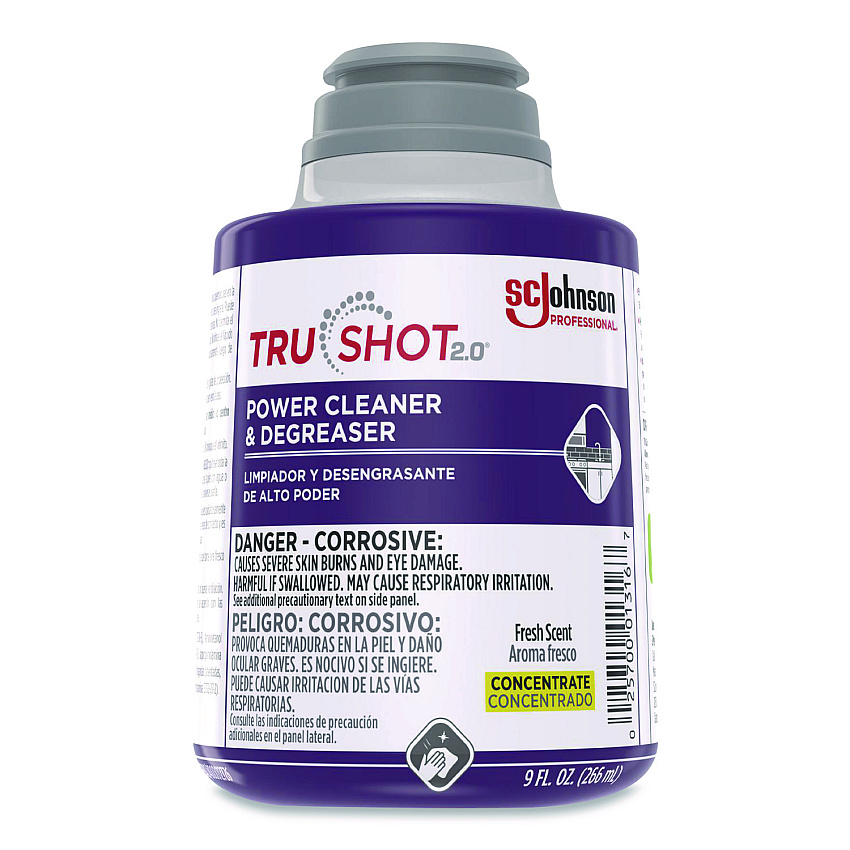 SC Johnson Professional TruShot 2.0 Power Cleaner, Fresh Scent, 9 oz Cartridge, 4/Carton (379842)