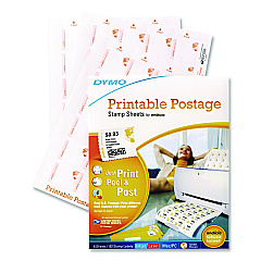 DYMO Printable Postage Stamp Sheets, White, 24 Labels/Sheet, 8 Sheets, 192 Labels/Pack (1750042)