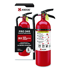 Kidde Pro-5MP Series Fire Extinguisher, with Bracket/Metal Strap, 3-A, 40-B:C, 5.5 lbs (21032143)