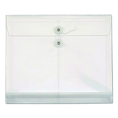 Pendaflex Poly String and Button Envelope, 1.25" Expansion, String/Button Closure, 13" x 10", Clear, 5/Pack (84521GW)