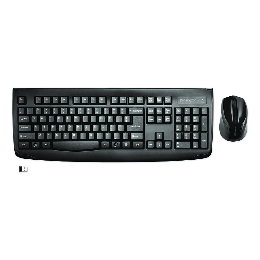 Kensington Pro Fit Wireless Desktop Set, 2.4 GHz, 6 ft, Black (72324)