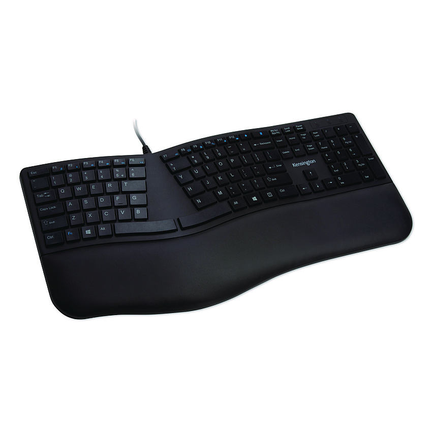 Kensington Pro Fit Ergo Wired Keyboard, Black (75400)
