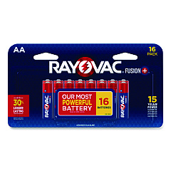 Rayovac Fusion Performance, Alkaline AA Batteries, 16/Pack (81516LTFUS)