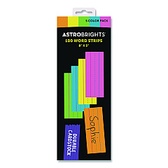 Astrobrights Five-Color Ruled Word Strips, 8" x 3", Assorted Colors, 100/Pack (9104001)