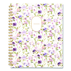 Cambridge Leah Bisch Petite Floral Academic Weekly Monthly Planner, 11 x 8.5, Purple/Green Cover, 12-Month (July to June): 2025 to 2026 (LB38905A)