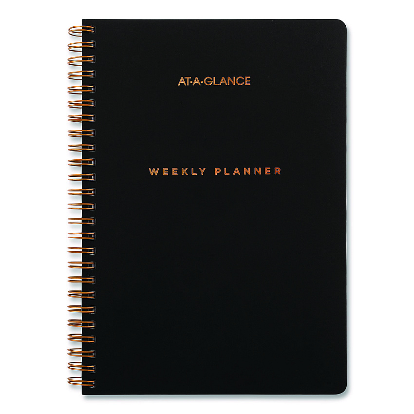 AT-A-GLANCE SignatureLiteAcademic Weekly Monthly Planners, 8 x 5, Black Cover, 12-Month (July to June): 2025 to 2026 (YP20LA05)