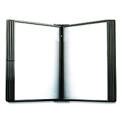Tarifold Easy-Load Wall Display Unit, 10 Panels with Black Borders, Black Base (EZW771)