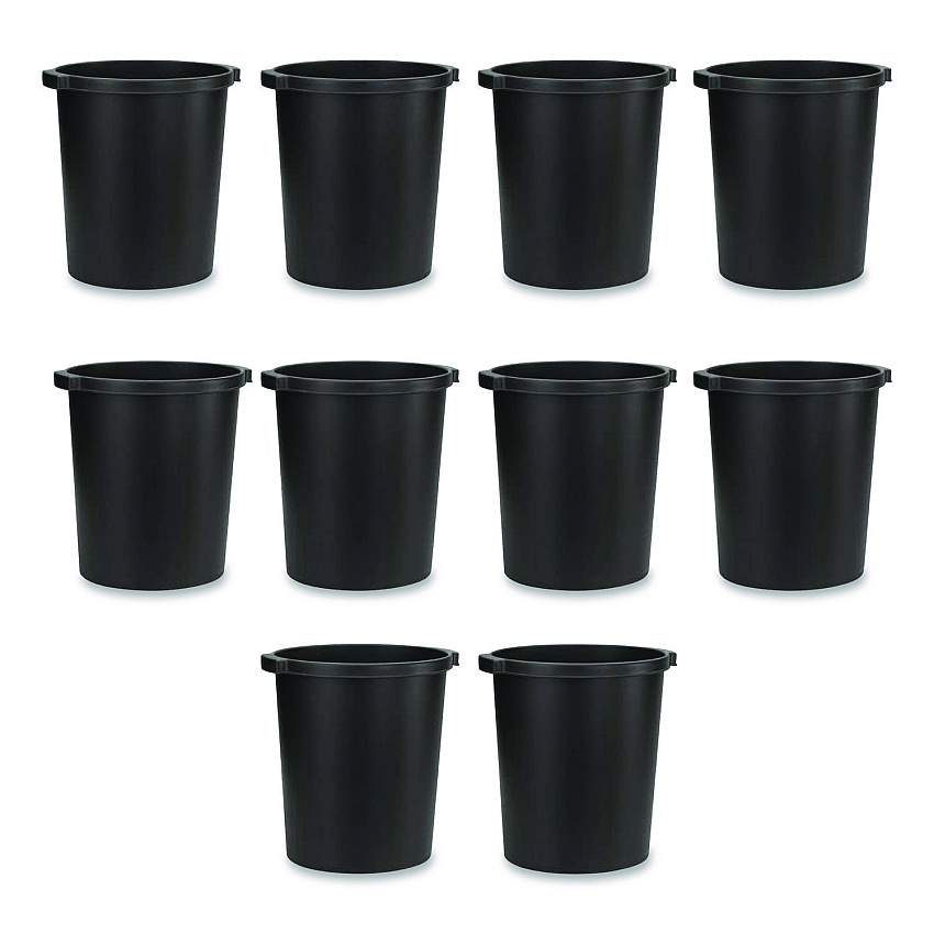 Tarifold Re-solution Commerical Waste Paper Bin, 4.5 gal, Plastic, Black, 10/Pack (2292860990)